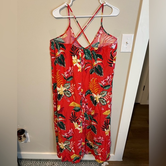 NWT Old Navy Tropical Pink/Orange and Colorful Maxi Dress - Picture 4 of 5
